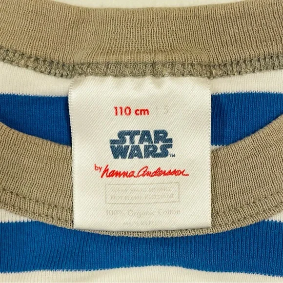 Hanna Andersson R2-D2 Pajamas Boys 5 110 cm Girls Star Wars Stripes Short Johns - Picture 3 of 4